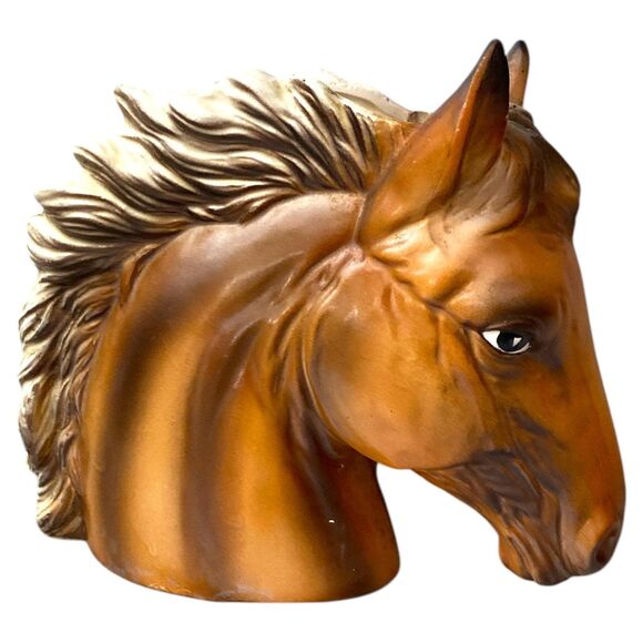 Inarco, Japan, Horse Head Planter, Vase. E-6560 Brown Palomino Equestrian Decor - Picture 2 of 10